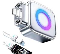 Adaptateur de Charge à arrêt Automatique Intelligent, sectionneur de Charge Complet, Protection de câble, Splitter Rapide 140 W Anti-Surcharge pour téléphone et Tablette (Argent 1 pièce)