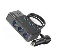 Adaptateur de charge allume-cigare 3 prises USB C pour véhicule 12 V/24 V avec affichage LED