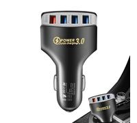 Adaptateur de charge automatique - Prise compacte noire, module d'énergie à quatre ports, alimentation haute vitesse, rallonge de prise de voyage | Interface de chargement compacte noire pour utilisat