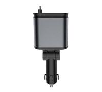 Adaptateur de charge de voiture 4 en 1 avec cordon rétractable et port USB pour 16 15 14 modes d'éclairage de charge rapide de voiture