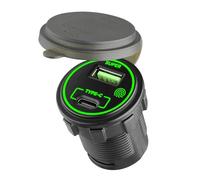 Adaptateur de charge de voiture double port 66 W avec PD30 W type C + USB 36 W avec interrupteur tactile et lumière LED pour la plupart des véhicules avec lumière LED
