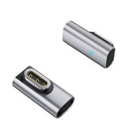 Adaptateur de Charge Magnétique pour Rokid, 5 V 0,5 A Protection Contre Les Surtensions en Cas de Court-Circuit, Chargeur Rapide, Coque en Alliage d'Aluminium avec Voyant Bleu. (Argent)