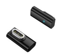Adaptateur de Charge Magnétique pour Rokid Lunettes - Charge Rapide Sécurisée 5V/0.5A, Boîtier en Alliage d'Aluminium avec Témoin Lumineux Bleu, Protection Contre Les Courts-Circuits (Noir)