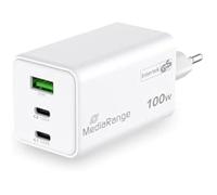 Adaptateur de Charge - MEDIARANGE - 100W - 2x USB-C - 1x USB-A - Technologie GaN avancée