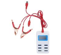 Adaptateur de charge pour véhicule à 6 ports USB avec écran LCD - Compatibilité avec plusieurs appareils - Design à clip - Écran LCD - Bloc de charge