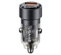 Adaptateur de Charge Rapide 60W USB+Type-C pour Voiture USAMS