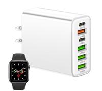 Adaptateur De Charge Rapide - Bloc Mural USB, Alimentation Multifonctionnelle, Port PD Double Type C, Quatre Prises USB | Chargeur De Téléphone Mobile Professionnel, Accessoire De Voyage Compact pour
