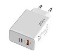 Adaptateur de Charge Ultra Rapide - Chargeur Mural Compact 120 W, Bloc multiport Puissant | Prise Polyvalente pour Les Smartphones d'étude au Bureau et à Domicile, Norme européenne et américaine
