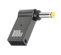 Adaptateur de Charge USB-C 100W vers Connecteur Jaune Lenovo 4.0 x 1.7mm, Gris