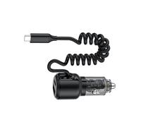 Adaptateur de charge USB C pour voiture, camion, SUV, adaptateur de charge de voiture de type C avec câble spiralé de 45 W de type C 65 W chargeur USB C