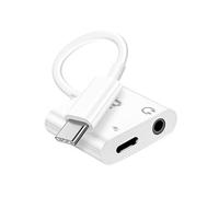 LinQ Adaptateur de charge USB C Power Delivery et jack audio 3.5mm Blanc