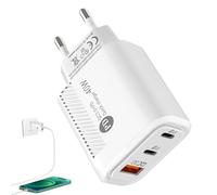 Adaptateur de charge USB | Chargeur mural rapide, bloc de charge de téléphone | Tête de chargeur ignifuge USB QC3.0 2PD 40 W de type C pour téléphones portables avec protection contre la surchauffe