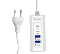 Adaptateur de charge USB - Chargeur USB - Interrupteur d'alimentation - Essentiels de dortoir - 20 W - Chargeur mural pour voyage, hôtel, étude, maison