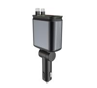 Adaptateur de chargement de voiture 4 en 1 USB C et USB A rapide pour téléphone et tablette - Solution de charge réglable à 180 degrés