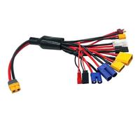 Adaptateur de chargeur de batterie RC Lipo - Câble répartiteur 10 en 1 Octopus vers XT60H - Pour TRX, T-Plug, Tamiya, Futaba, JST, XT90, XT60, XT30, EC3, EC5