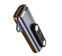 Adaptateur de chargeur de casque: lien magnétique fort, d'aluminium noir de 3,2 x 1,2 x 1,5 cm, connecteur de casque à conduction osseuse de type C, matériel intelligent à 2 broches | Co