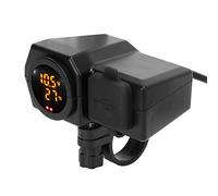 Adaptateur de chargeur de moto, chargeur de moto 10-24V USB Type C Interface LED Écran couleur Voltmètre Thermomètre Affichage Universel