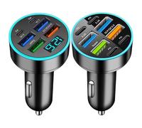 Adaptateur de chargeur de téléphone de voiture - Bloc haute vitesse 66 W Adaptateur secteur multiport USB-C Chargeur de sécurité résistant à la chaleur | Appareil mobile pour les déplacements en véhic