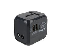Adaptateur de Chargeur de Universel Mural avec Prises US, EU, UK et au, Deux USB et un Port USB-C pour Voyages Internationaux