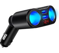 Adaptateur de Chargeur de Voiture 12V-24V, Répartiteur de Prise Allume-Cigare 120W, Multiprise Allume Cigare 12v, Chargeur Allume-Cigare with Dual USB Ports and 2 Socket Cigarette Lighter