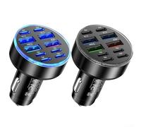 Adaptateur de chargeur de voiture à 10 ports avec surveillance réelle pour un chargement sûr de voyage