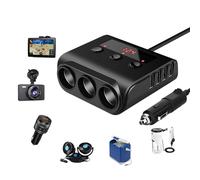 Adaptateur de chargeur de voiture - ABS 3 ports 12 V 24 V, prise -cigare, adaptateur de chargeur de voiture | Transformateur de puissance -ports pour aspirateur, réfrigérateur, accessoires