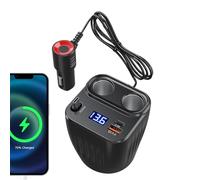 Adaptateur de Chargeur de Voiture, câble rétractable 60 W, rallonge antidérapante | Chargeur Rapide de Voiture à 2 Ports | pour téléphone Portable, Voiture, Camion, Batterie