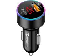 Adaptateur de chargeur de voiture rapide USB C, adaptateur allume-cigare 12 V, prise USB pour iPhone 16e/16, 15 Pro Max, 14, 13 Plus, Samsung S25, S24 Ultra S23 Plus, iPad, Google Pixel 9