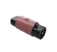 Adaptateur de Chargeur de Voiture Rouge Rose Type 2 vers GBT avec Boucle de Verrouillage, connecteur IEC 62196-2 vers 20234, 32 A, 7 et 22 KW(Type2 to GBT 1P 7KW)
