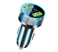 Adaptateur De Chargeur De Voiture Usb 300w 2 En 1, Charge Super Rapide Avec Moniteur De Tension Pour Samsung Oppo Vivo Huawei Oneplus Iphone Ipad-Noir Car Charger