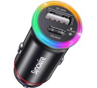 Adaptateur De Chargeur De Voiture Usb-C 54w 2-Port [Pd36w+Qc18w] [Interrupteur Lumineux] [Corps En Métal] Chargeur Rapide Usb Type-C Pour Iphone 15 14 Pro Max Plus Galaxy S23 Et Plus