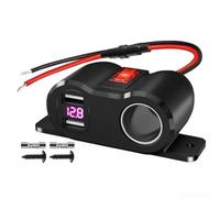 Adaptateur de chargeur de voiture USB-C, double port de charge rapide avec écran LED pour smartphones et tablettes, compatible avec les véhicules 12 V à 24 V, y compris les voitures, camions, bateaux