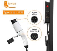Adaptateur de chargeur EV Feyree Type 2 IEC62196-2 vers Type 1, prise de charge pour voiture, adaptateur de chargeur AC 32A monophasé 3,5KW 7KW max pour voiture électrique 7KW