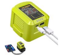 Adaptateur de chargeur USB-C 100W compatible avec la batterie Ryobi 18V, hub de charge rapide avec port USB-A pour téléphones et tablettes (outil uniquement) for Ryobi