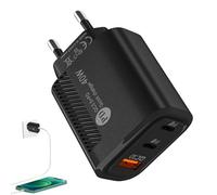 Adaptateur de chargeur USB, tête de chargeur de téléphone, à paroi rapide - Tête de type C USB QC3.0 2PD 40 W Tête de charge rapide ignifuge pour banque d'alimentation