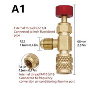 Adaptateur De Climatisation De Charge Indispensable,Tuyau De Valve De Liquide De Sécurité,Main En Cuivre,R410a,R22,1/4 Pouces,1 Pièce - Type A1 #B