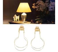 Adaptateur de Clip D'ampoule, Clip Résistant au Fil Métallique sur le Support D'abat-jour D'ampoule avec Dessus D'embout pour Lampe de Table Lampadaire 2 Pièces (GOLD)