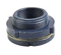 Adaptateur de cloison en plastique PVC avec filetage interne et joint d'étanchéité en silicone conçu pour les réservoirs d'eau, les aquariums d'irrigation de jardin et les systèmes de piscine (5,1 cm)