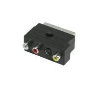 Adaptateur de commutation PÉRITEL AV avec adaptateur PÉRITEL mâle - 3 RCA femelles + S-Vidéo femelle noir Noir