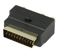 Valueline Adaptateur vidéo commutable avec fiche Péritel mâle vers 3 connecteurs RCA Femelles/S-Vidéo - Noir