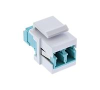 Adaptateur de composant logiciel enfichable Keystone à fibre optique, blanc, duplex LC / LC, MM, manche en céramique, aq