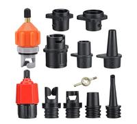 Adaptateur de compresseur d'air pour planche de rameur, adaptateur de pompe pour planche à pagaie, convertisseur de pompe à air, 9 buses incluses, connecteur de tête de pompage pour planche à pagaie