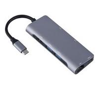Adaptateur de concentrateur de type C 7 en 1 Sortie de concentrateur de sortie HDMI TF / Lecteur de carte mémoire avec port HD 4K G