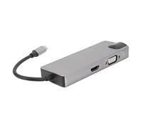 Adaptateur de Concentrateur d'interface Multimédia de Type C à HD, Alliage d'aluminium de Charge Rapide à Dissipation Thermique Rapide PD 8 en 1 Concentrateur de Type C pour PC