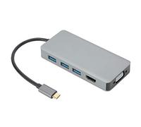 Adaptateur de concentrateur Portable avec Texture Mate, câble en Alliage d'aluminium de Type C vers HDMI Convertisseur VGA USB B0504 pour Moniteur de Bureau à Domicile, Plug and Play