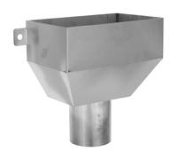 Adaptateur de Conduit Pluvial Rond en Acier Inoxydable 304 | Toit Résidentiel, Structure Monobloc sans Soudure, Finition Argenté Brossé, Pose Rapide sur Sortie Standard