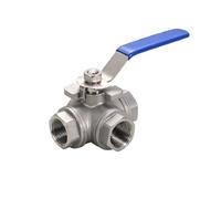 Adaptateur de connecteur de robinet à bille à 3 voies en acier inoxydable 304, 1/4 3/8 1/2 3/4 1 "2" BSP femelle, Port complet T/L, adaptateur for eau, huile, Air et gaz(2",L-type)