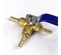 Adaptateur de connecteur de robinet à bille à 3 voies, tuyau en laiton, 4/6/8/10/12/14/16mm, Port complet, Port L, for eau, huile, Air, gaz, 1 pièce(10mm Barb)