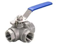 Adaptateur de connecteur de robinet à tournant sphérique à 3 voies en acier inoxydable 304, 1/4 "3/8" 1/2 "3/4" 1 "BSP femelle, port complet T/L, for eau, huile, gaz, 1 pièce(T type,3/8 Inch)