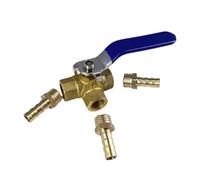 Adaptateur de connecteur de robinet à tournant sphérique à 3 voies, tuyau en laiton de diamètre extérieur de 4/6/8/10/12/14/16mm, adaptateur for eau, huile, Air et gaz(6mm Barb)